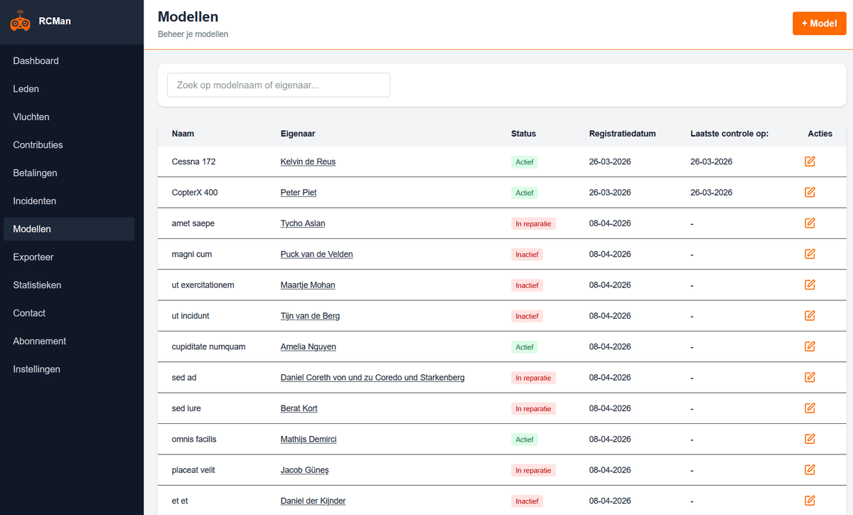 Model Management Screenshot